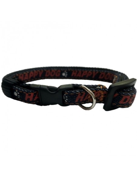 COLLAR NYLON 15MM 25-35CM.HAPPY DOG NEGRO COLLAR NYLON 15MM 25-35CM.HAPPY DOG NEGRO
