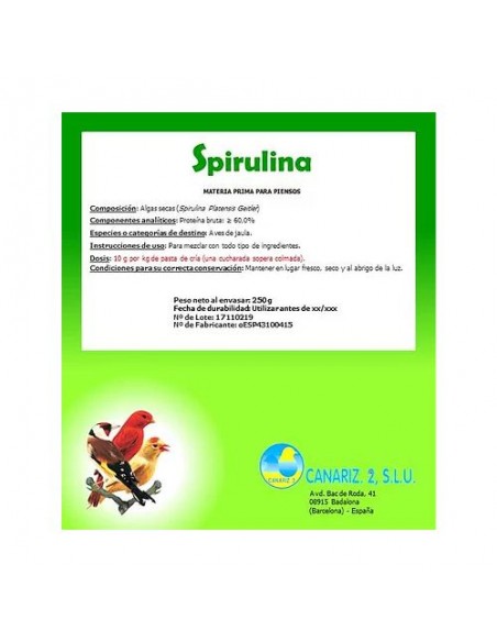 ESPIRULINA CANARIZ 250 GR.