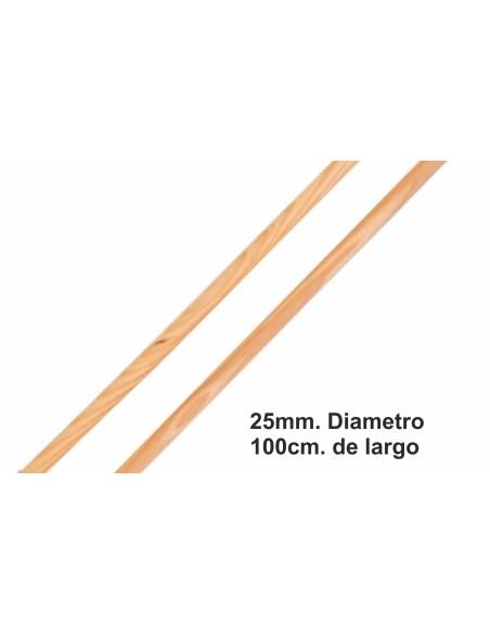 PALO MADERA 25 DIAMETRO X 1 MT.