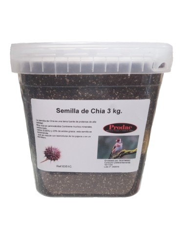 CHIA (SALVIA HISPANICA) CUBO 3 KG.
