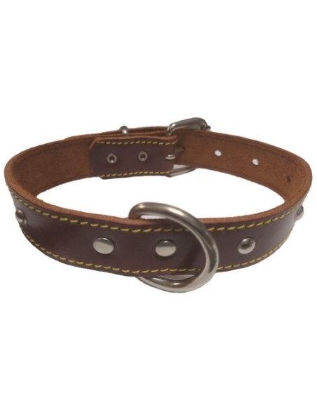 COLLAR CUERO WOKA 40x3cm Tachuelas