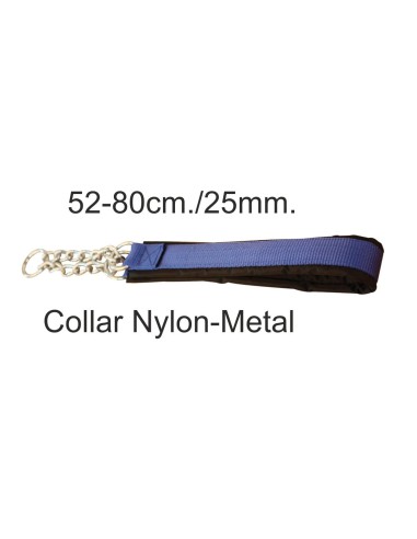 COLLAR NYLON/METAL AZUL