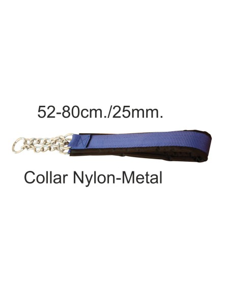 COLLAR NYLON/METAL AZUL