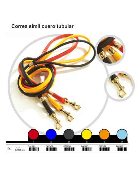 CORREA SIMIL CUERO TUBULAR 8X1000MM.AMARILLO