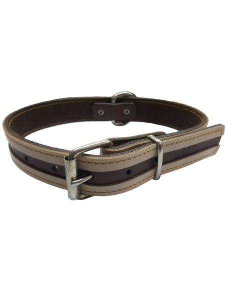 COLLAR CUERO VIA ROJO Y NEGRO 40x3cm