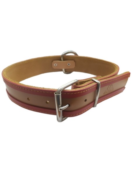 COLLAR CUERO VIA ROJO Y NEGRO 40x3cm