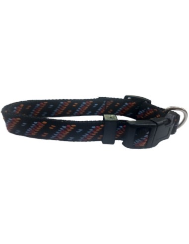 COLLAR NYLON 15MM 25-35CM AZTECA NEGRO