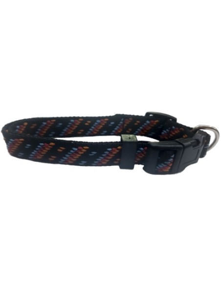COLLAR NYLON 15MM 25-35CM AZTECA NEGRO