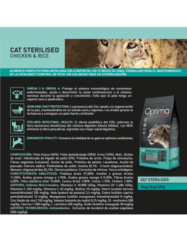 OPTIMA NOVA CAT STERILISED 6 KG.