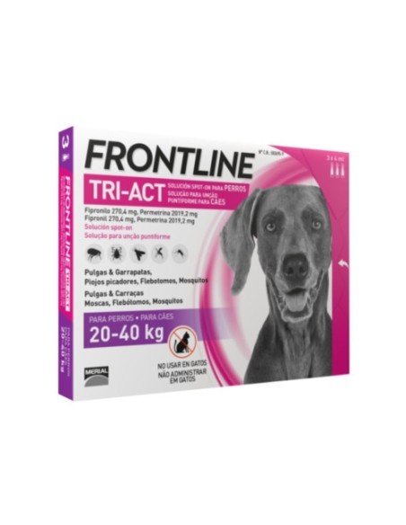 FRONTLINE TRI-ACT 40-60 KG. XL 6 PIPETAS FRONTLINE TRI-ACT 40-60 KG. XL 6 PIPETAS