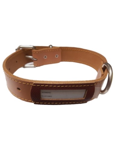 COLLAR CUERO BUZON ROJO 40x3cm