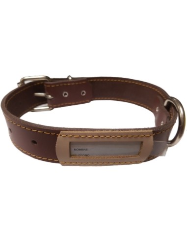 COLLAR CUERO BUZON MARRON 45x3cm