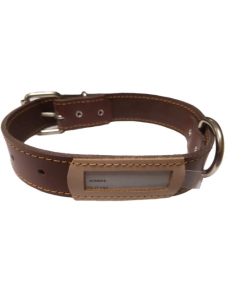 COLLAR CUERO BUZON MARRON 45x3cm
