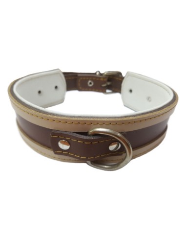 COLLAR GALGO BLANCO BORDE AZUL 35X4CM