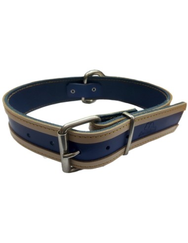 COLLAR CUERO VIA MARRON Y BEIGE 40x3cm