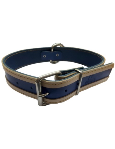COLLAR CUERO VIA MARRON Y BEIGE 40x3cm COLLAR CUERO VIA MARRON Y BEIGE 40x3cm
