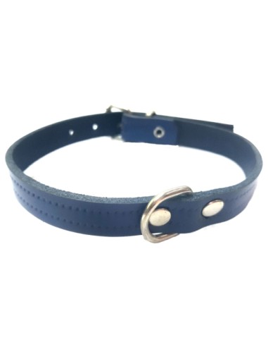 COLLAR CUERO AZUL LAURA 1,5x 35cm.