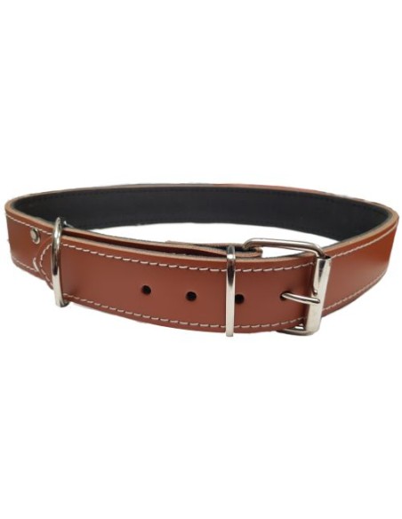 COLLAR CUERO COSIDO 85cm. MARRON Razas Grandes