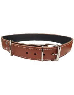 COLLAR CUERO COSIDO 85cm. MARRON Razas Grandes