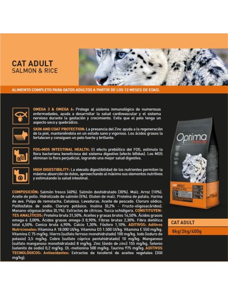 OPTIMA NOVA CAT ADULT SALMON ARROZ 6 KG. OPTIMA NOVA CAT ADULT SALMON ARROZ 6 KG.