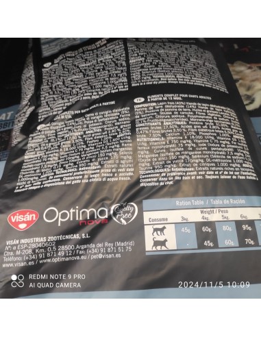 OPTIMA NOVA CAT ADULT RABBIT PATATA 6 Kg