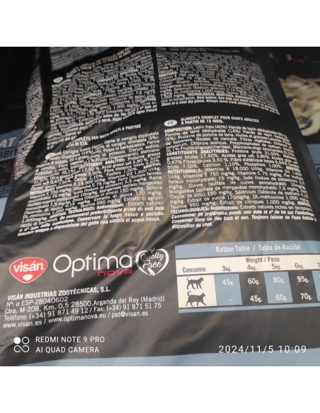 OPTIMA NOVA CAT ADULT RABBIT PATATA 2 Kg.