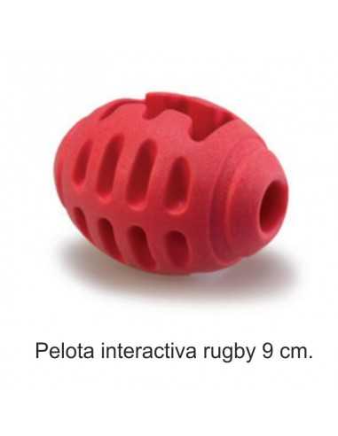 PELOTA INTERACTIVA SNACKS RUGBY 9 cm.