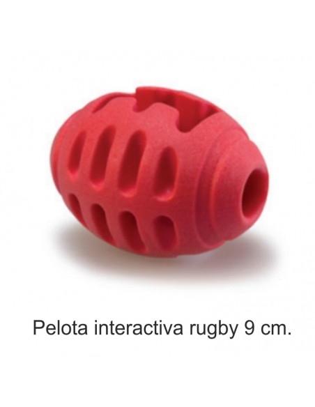 PELOTA INTERACTIVA SNACKS RUGBY 9 cm.