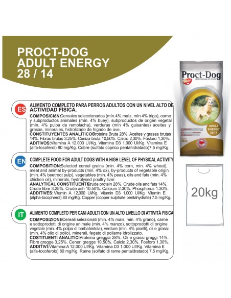 PROCT-DOG ADULT ENERGY 20 KG. PROCT-DOG ADULT ENERGY 20 KG.