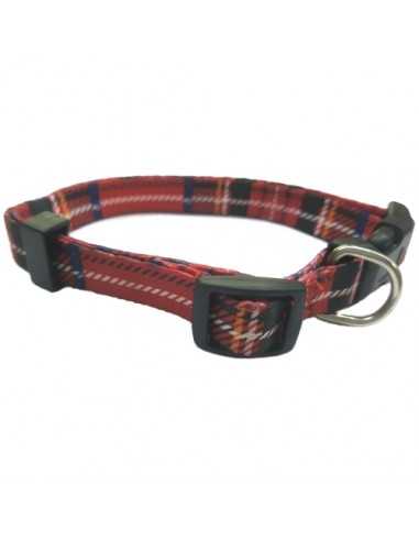 COLLAR NYLON 10 MM 20-30 CM ESCOCE ROJO
