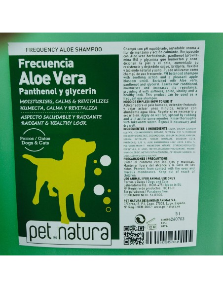 CHAMPU FRECUENCIA ALOE VERA 250 ML.PetNatura CHAMPU FRECUENCIA ALOE VERA 250 ML.PetNatura