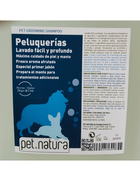 CHAMPU PELUQUERIAS 5 Lts. Petnatura