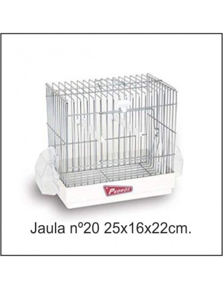 JAULA PAJARO 20 BLANCA 25x16x22cm.