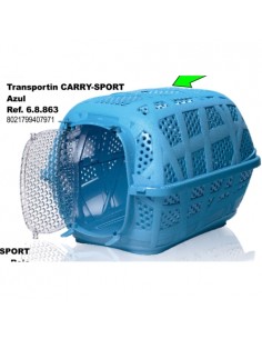 TRANSPORTIN PERRO CARRY-SPORT.AZUL 48,5x34x32cm.