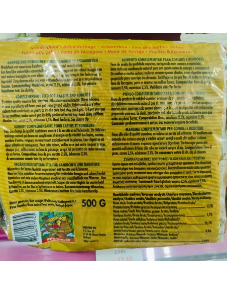 HENO EQUINACEA y ZANAHORIA 500 GR. NARANJA