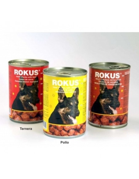 LATA PERROS POLLO 1240gr.ROKUS