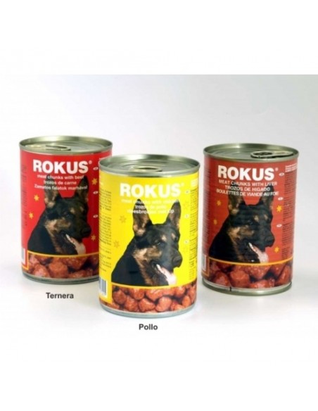 LATA PERROS POLLO 1240gr.ROKUS