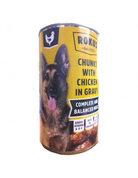 LATA PERROS POLLO 1240gr.ROKUS