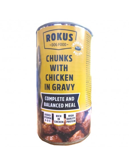 LATA PERROS POLLO 410gr.ROKUS