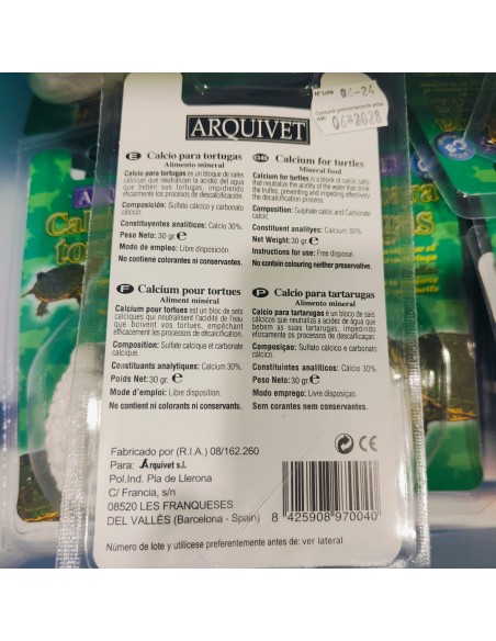 CALCIO TORTUGAS 30gr.Blister Arquivet