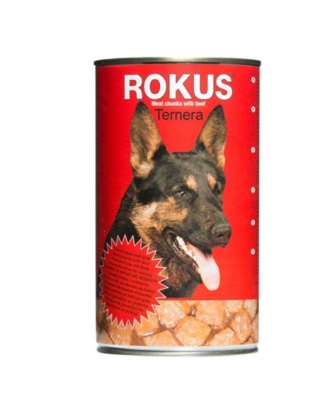 LATA PERROS TERNERA 410gr. Rokus