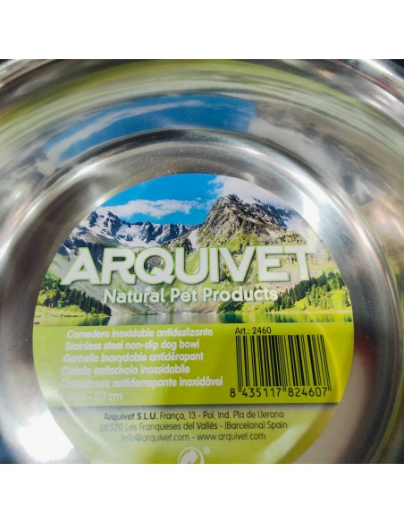 COMEDERO ACERO INOX.ANTIDESLIZANTE 20cm./ 0,42Lts.