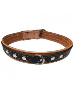 COLLAR CUERO DOBLE 30X650 NATURAL/NEGRO