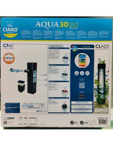 ACUARIO AQUA 30 LED. NEGRO.