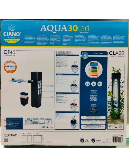 ACUARIO AQUA 30 LED. NEGRO. ACUARIO AQUA 30 LED. NEGRO.