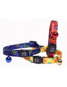 COLLAR GATO NYLON FLORES 10x200mm. Estampado