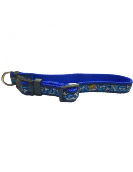 COLLAR BULL HUESO 15x250-380mm. AZUL COLLAR BULL HUESO 15x250-380mm. AZUL