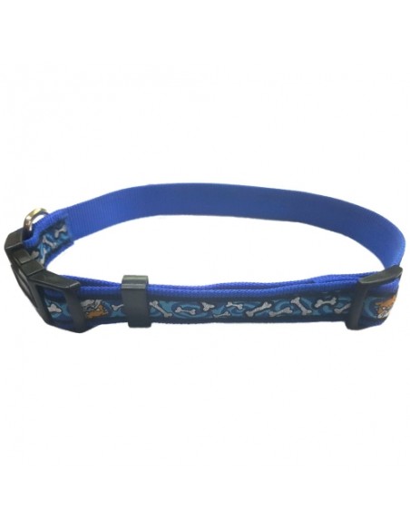 COLLAR BULL HUESO 15x250-380mm. AZUL COLLAR BULL HUESO 15x250-380mm. AZUL