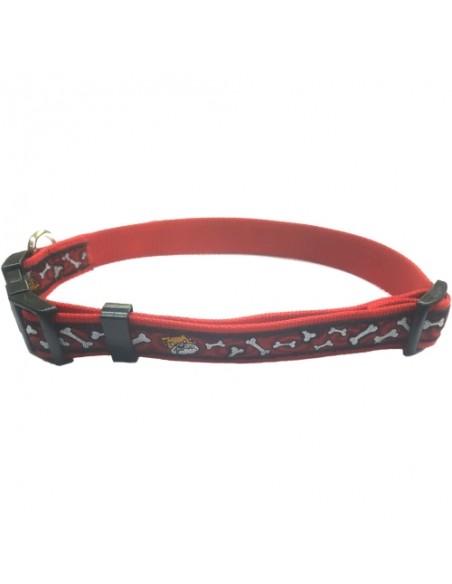 COLLAR NYLON 15x250-380MM.BULL ROJO/ROJO