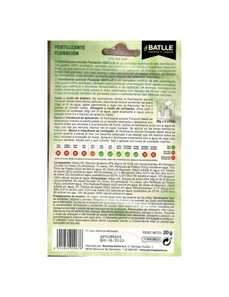 FERTILIZANTE ECOYERBA FLORACION PARA 5LTS.